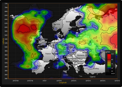 LightningChart WPF environmental-data-visualization-over-maps example