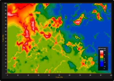 LightningChart WPF heatmap-chart-gradient-intensity-contours-labels example